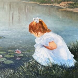 Child by Lily Pad
