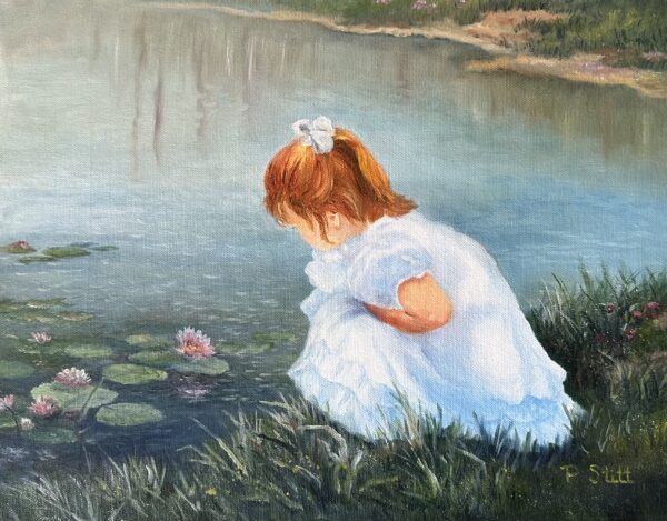 Child by Lily Pad